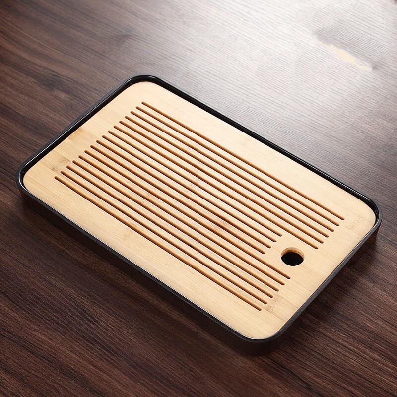 SHIJIANA Walnut Handle Glass Tea Infuser Tea Tray