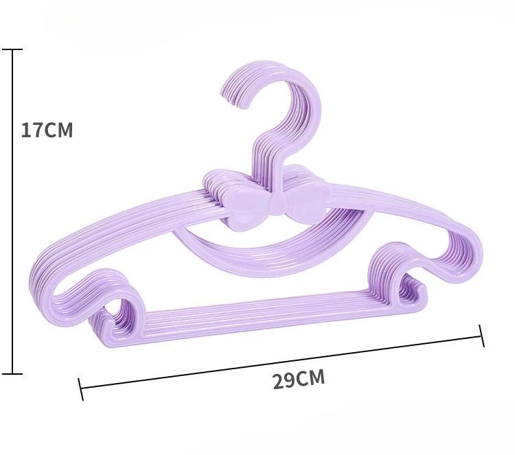 

5шт детские вешалки для одежды портативные пластиковые вешалки для показа ветрозащитная детская вешалка для пальто органайзер для детской одежды 5 pcs фиолетовый