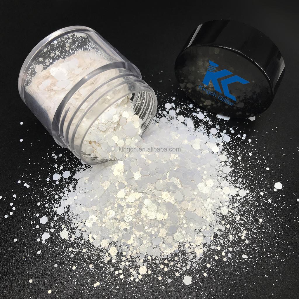 Bulk Christmas Decoration Polyester Glitter Snow Shape Chunky Glitter
