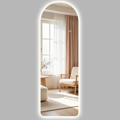 Large Wall Mirror 120 X 40 Cm with LED Lighting Arched Mirror, Variable Intensity and 3 Transparent Lighting Colors