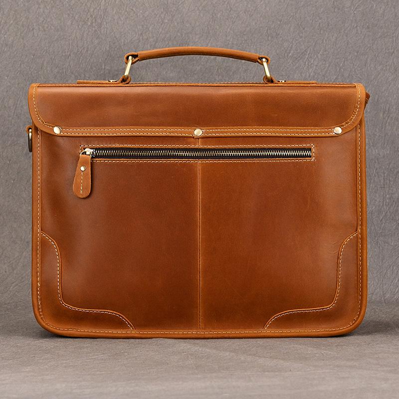 New Designer Leather Laptop Briefcase Genuine Leather Men's Computer Bag Working Handbags Tote Bag Man Male 14 Inch Shoulder Bag