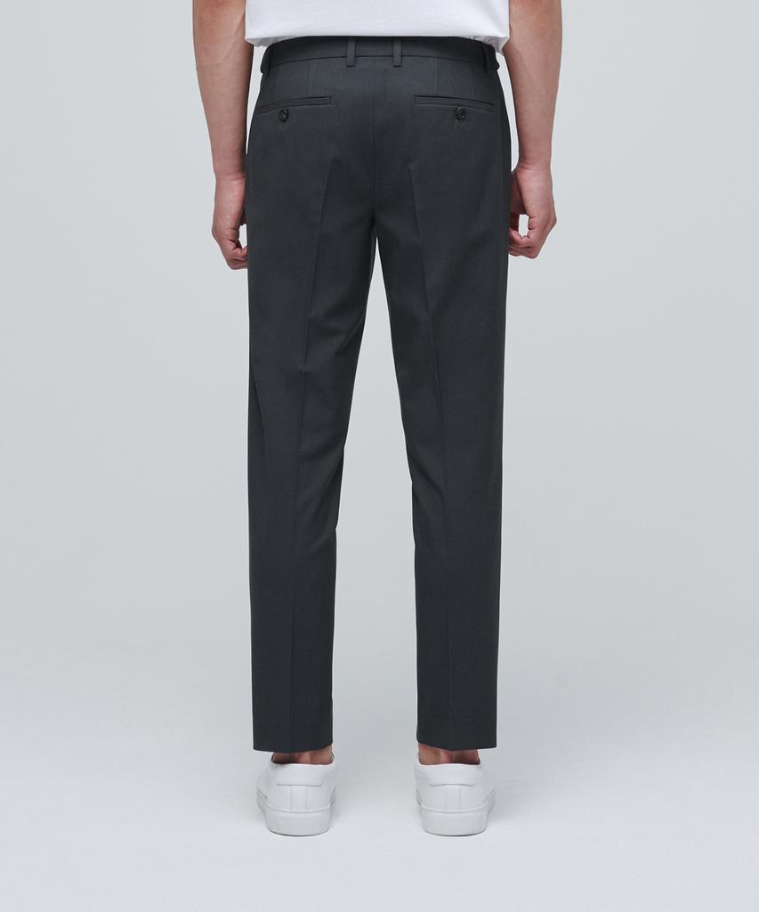 MUSINSA STANDARD Skinny Hidden Elastic Waist Crop Slacks [Gray]