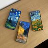 Art Vincent Van Gogh Phone Case For iphone 16 15 17 13 14 12 11 Pro Max Plus Black Shell Cover Case