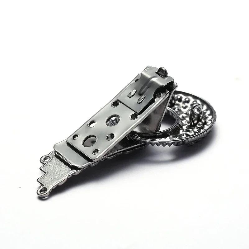 1 Pcs Clear Alloy Fur Duck Mouth Buckles Rhinestone Metal Buttons For DIY Sewing Clothing Handwork