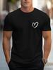 This Casual Sports Crew Neck T-Shirt Features a Heart-Shaped Design