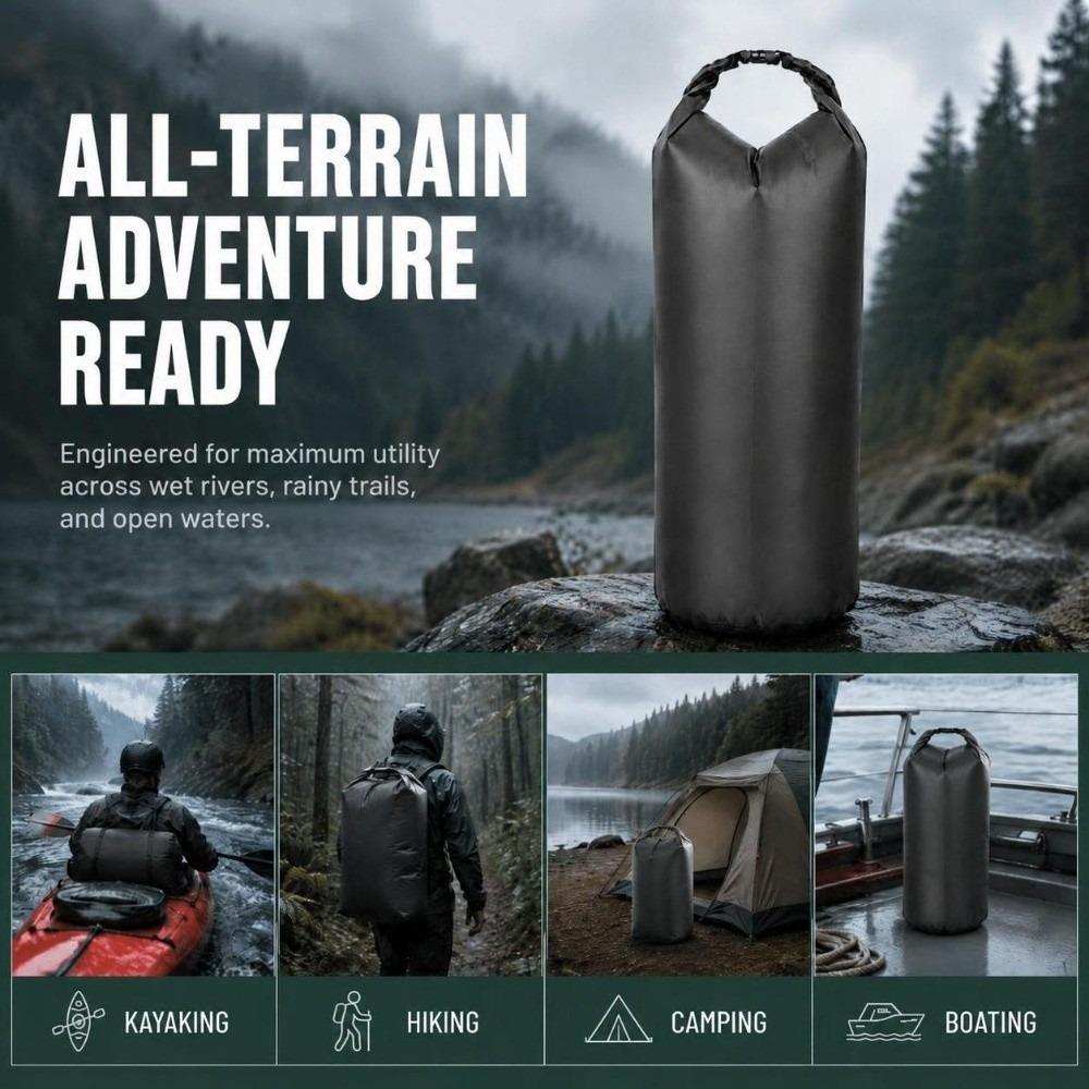 Taffeta Fabric Roll Top Sack 8L/40L/70L/8L+40L+70L Lightweight Storage Pouch  Rafting