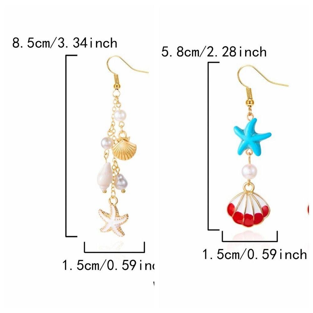 Bohemian Starfish Stud Earrings Exaggerated Shell Drop Earrings  Lady/Gifts