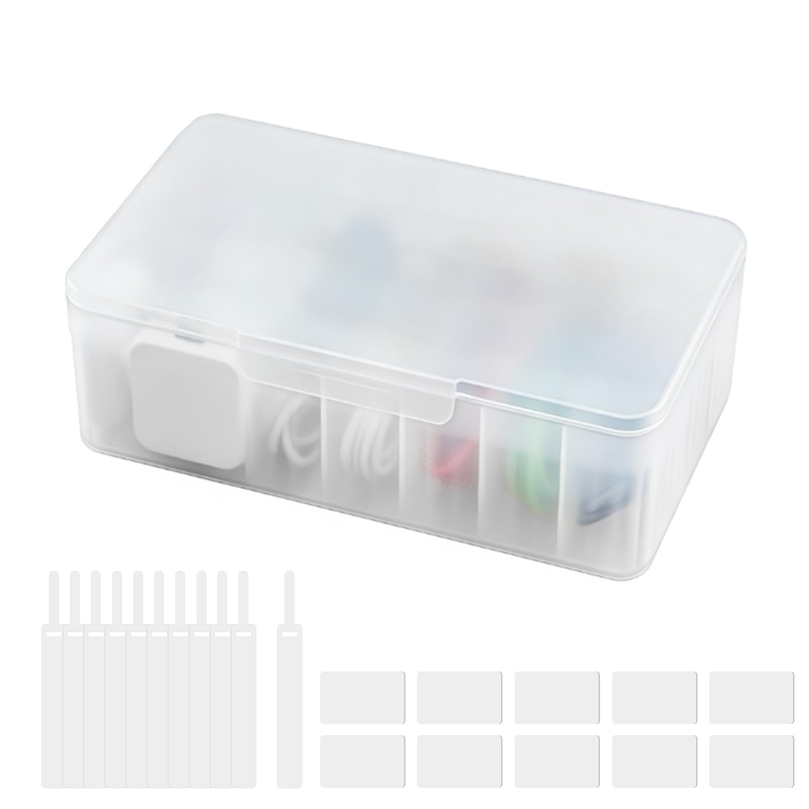 

siawadeky Cable Charging Cable Storage Cord Storage Mini Accessory Earphone USB Storage Case with Cable Ties and Labels Box, Box, Divider, Box, Box,