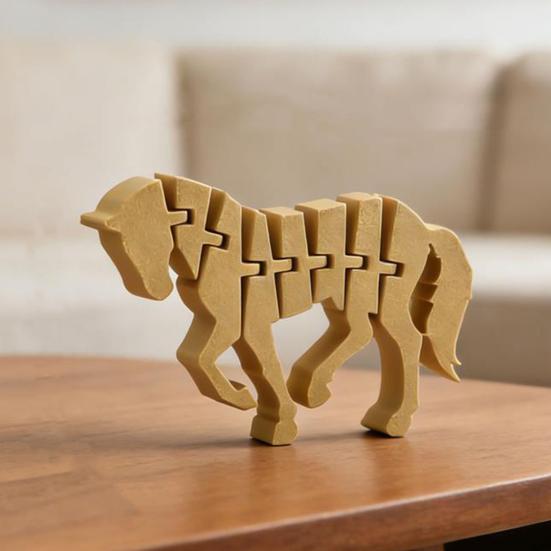 3D Printed Horse Figurine Movable Joints Stress Relief Toy Year of The Horse Ornament Articulated Fidget Toy for Desktop Bookshelf Decoration
