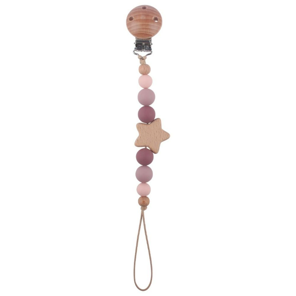 Holder Wood Toddler Dummy Clips Baby Teether Toys Straps Pacifier Holder Clips Baby Pacifier Chain