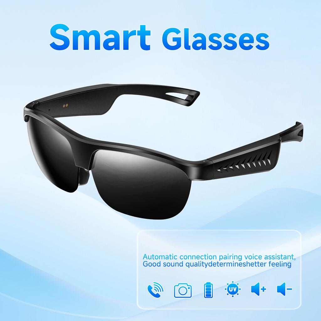New Smart Glasses Fashion Sport UV Protection Lenses Outdoor Cycling Hiking Driving HD Call Noise Reduction Goggles Lightweight