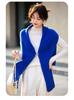 Women's Thickened Wool Knit V-neck Cardigan Vest - Pure Wool, Loose Outerwear Sweater for Autumn/Winter