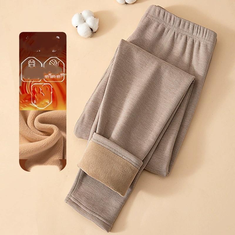 Warme Winterleggings für Herren, enge lange Unterhosen aus Fleecewolle, warme Unterwäsche, elastische Strumpfhose für Herren, warme Thermohose 4XL khaki