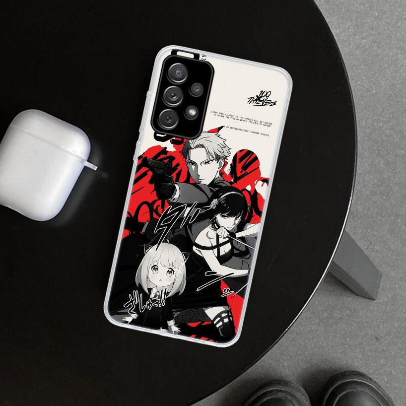 Anime S-Spy Family Anya Phone Case Cover for Samsung Galaxy A12 A22 A32 A52 A72 A02S A51 A50S A31 A20S A10S Note 20 Ultra 10 Plu