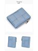 Women's Short Lambskin Woven Wallet: Foldable Card Holder & Zipper Coin Purse (2025)