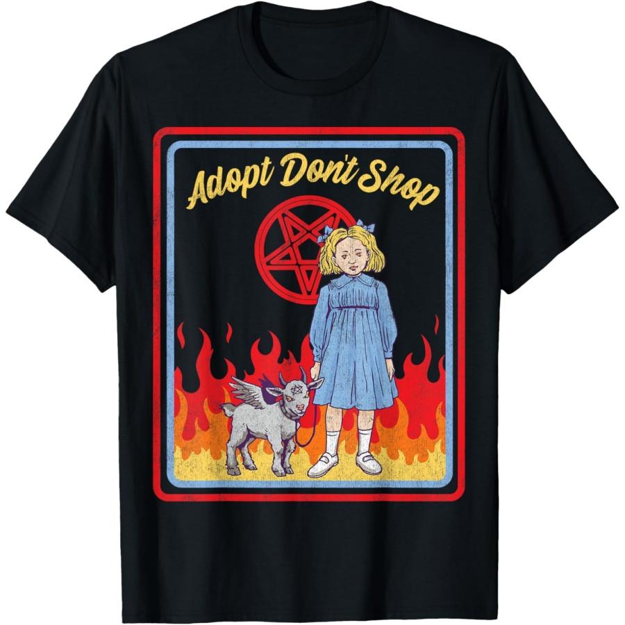 Vintage Child Game Horror, Adopt Dont Shop, Dark Humor T-Shirt XXXXXL чёрный