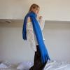 Wool Dopamine Solid Color Tassel Scarf Women's Autumn and Winter Large Soft Waxy Warm Scarf