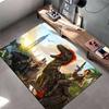 Epic Dinosaur Adventure Scene Rug - Non-slip Rug Suitable for Living Room and Bedroom Sofas.