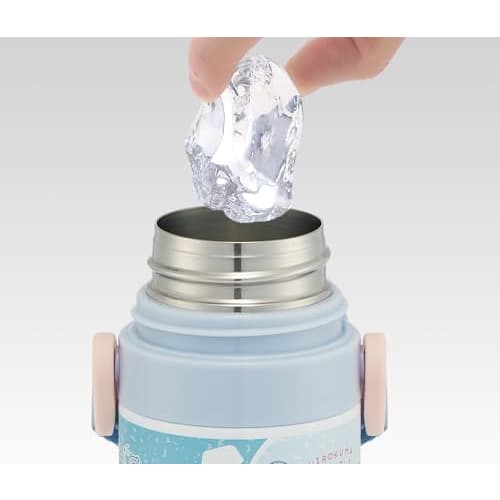 Skater Children's Water Bottle, 2-Way, 470ml (Direct Drinking) and 430ml (Cup Drinking), Sumikkogurashi Polar Bear Hometown Design, Girls' Stainless S