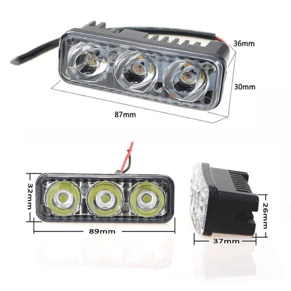 3 LED Daytime Running Light Waterproof IP67 Car Motorcycle DRL Constant/Flash