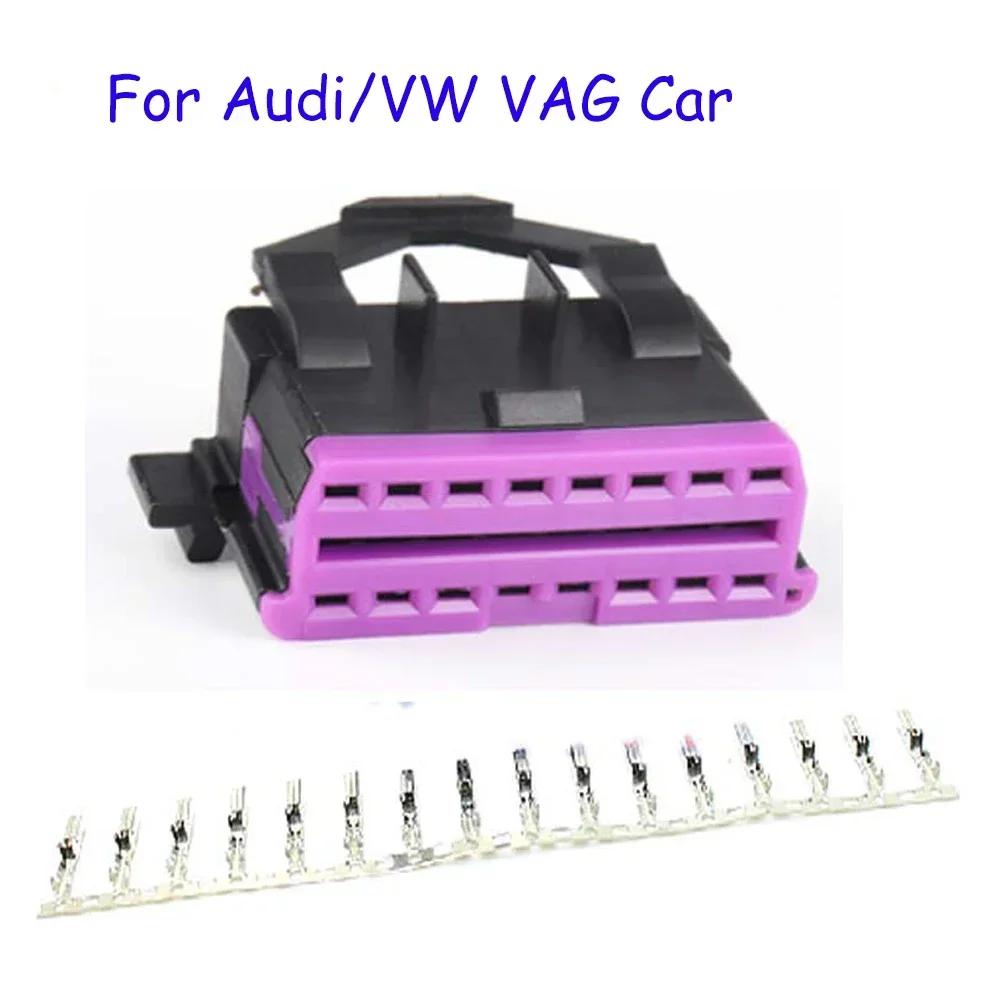 OBD Plug + Terminal + Insert OBD OBD2 Female Connector J1962f Plug OBD 2 16 PIN with Terminal Suitable for Most Car