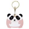Panda Leather Keychain: Cute Access Card & AirTag Holder with Car Key Pendant and Bag Hanger