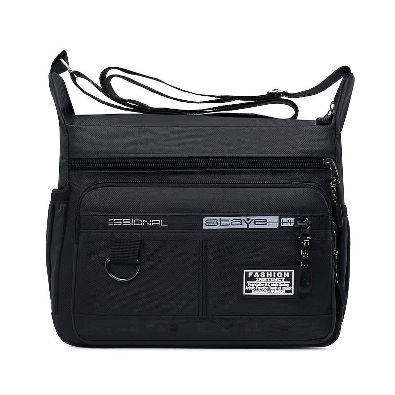 

Нейлоновая мужская многослойная нагрудная сумка большой вместимости - Спортивная наплечная сумка с несколькими отделениями и боковым карманом, для путешествий и активного отдыха чёрный