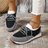 Foreign trade large size flat-bottomed sports and leisure shoes women's 2025 autumn new comfortable and breathable fly-woven mesh lightweight runnin