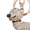Key Chain Dachshund Dog Design Hanging Ornament Rhinestone Inlaid Bag Pendant