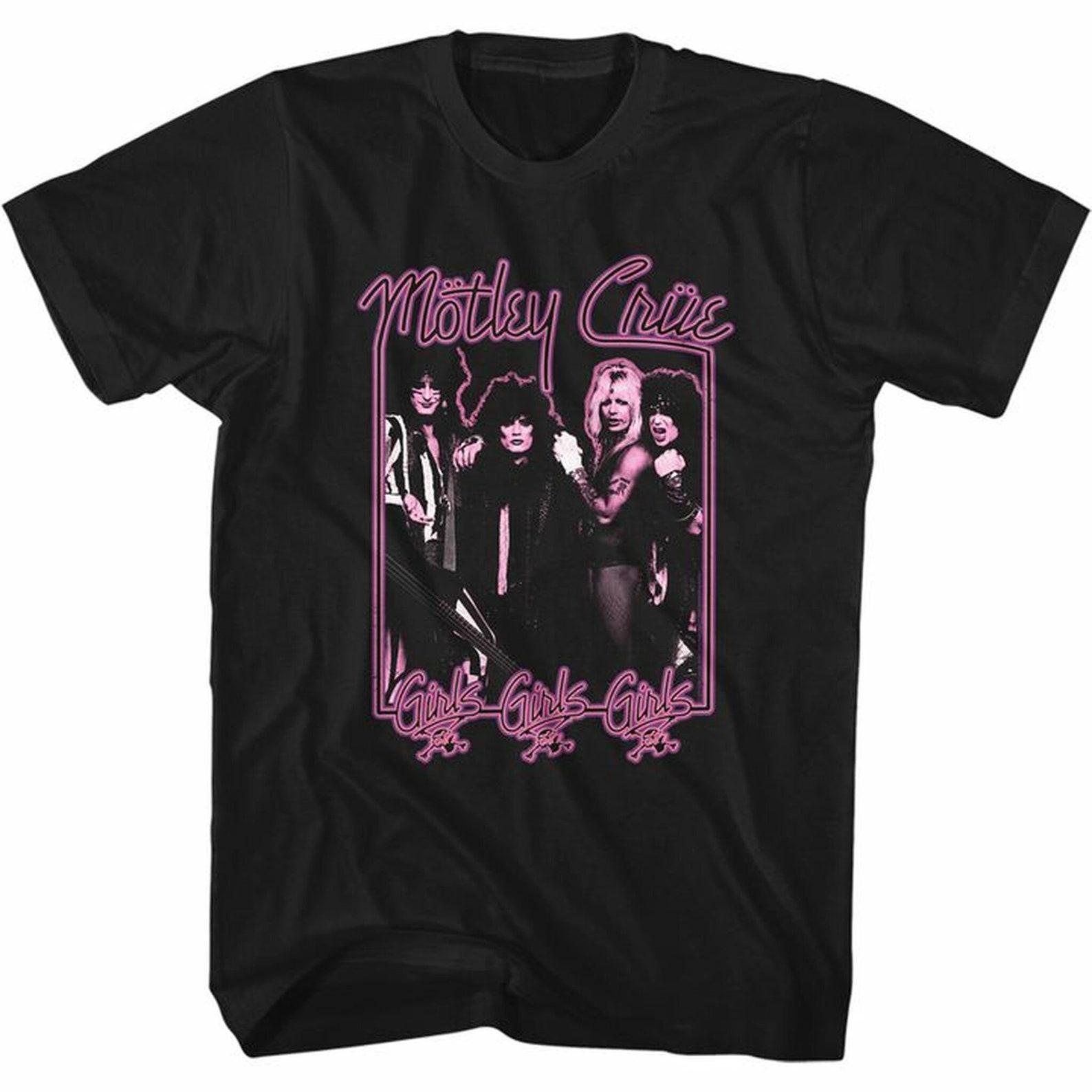 Motley Crue Girls Girls Girls Neon Black Adult T-Shirt XL