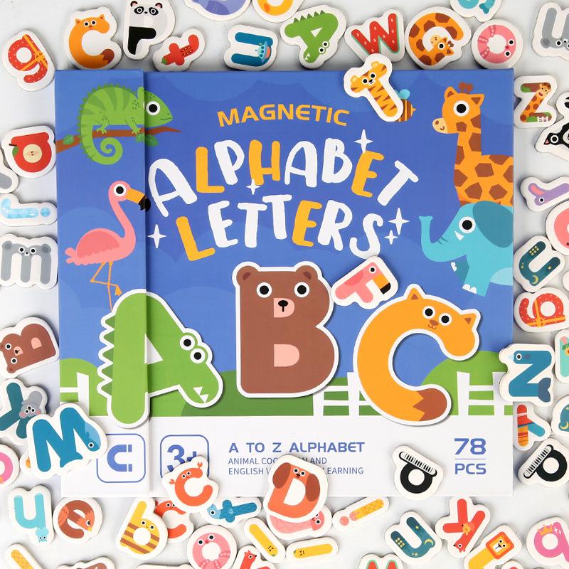 Non-Toxic Montessori Magnetic Book Clip Wooden Spell Word Game Letter Cognitive Early Learning Education Educational Toys For Children
