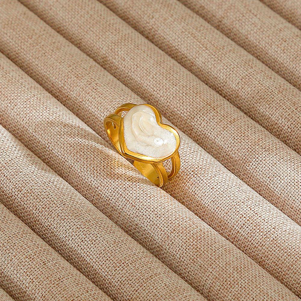 1Pcs Stainless Steel Ring Set with Zirconia, Metal Style Finger Ring, Index Finger Ring