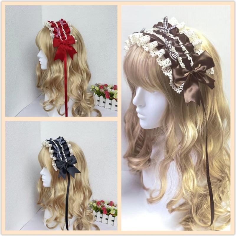 Stylish Lace Bows Headband Comfortable Hairpiece Breathable Hairband Perfect For Anime Conventions Fashion Accessories