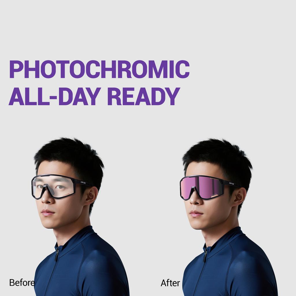 New Model Outdoor Photochromic Cycling Sunglasses Men Women MTB Glasses UV400 Protection Bicycle Eyewear Sports Hiking Road Bike Professional Goggles