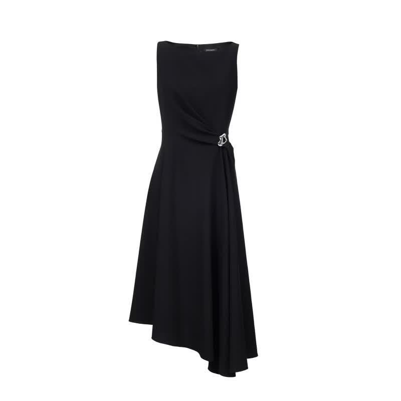 VEROMODA Metal Buckle Sleeveless A-Line Irregular Dress
