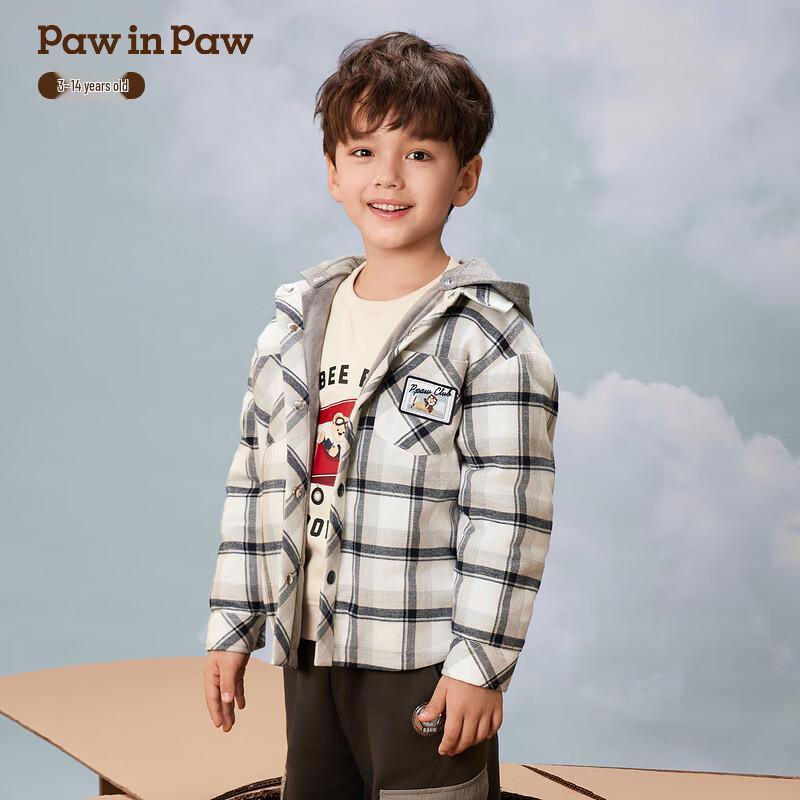 PawinPaw Boys  Plaid Hooded Jacket 120