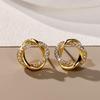 Twisted Knot Stud Earrings for Women Sparkly Interlocking Circle Earrings Minimalist Daily Fashion Jewelry