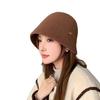 Autumn and Winter New Style Small Plush Letter Logo Korean Style Warm High Grade Bucket Hat for Women Outdoor Travel Hat