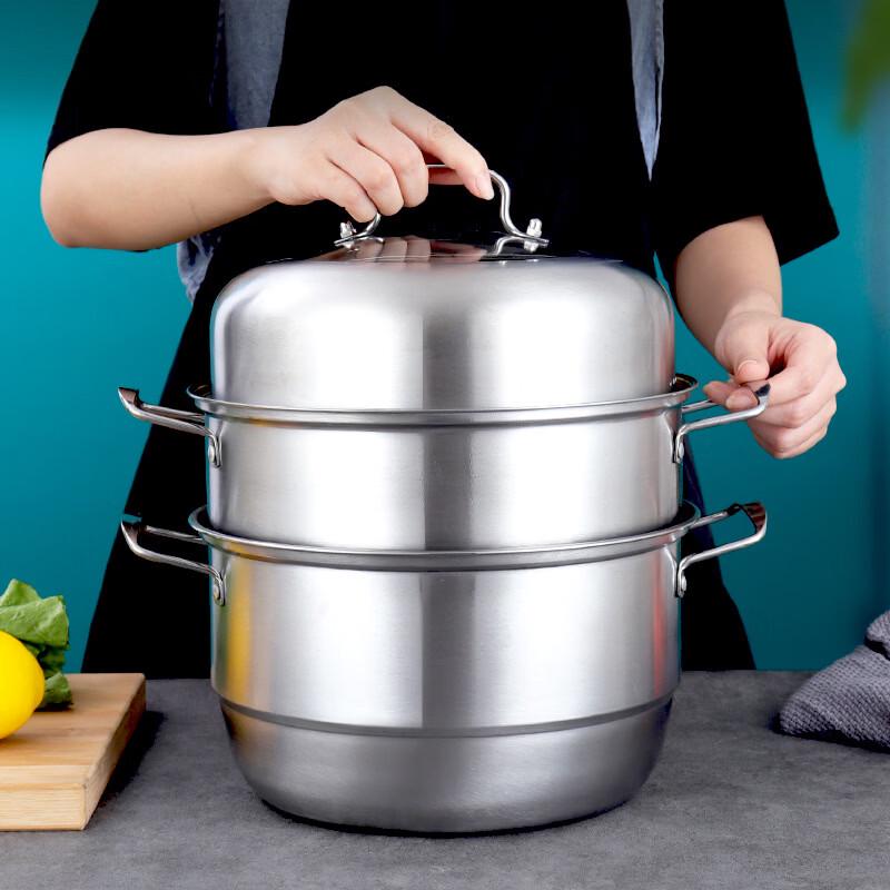 ZISIZ Panda Pot 3-Layer 304 Stainless Steel Steamer - 28cm