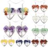 Handmade Amethyst Heart Crystal Tree of Life Earrings