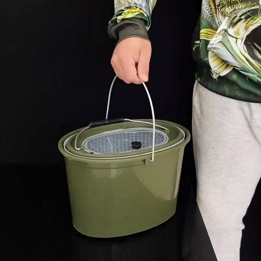 2-in-1 Fishing Box Detachable Fishing Draining Basket Durable Fishing Bucket Camping