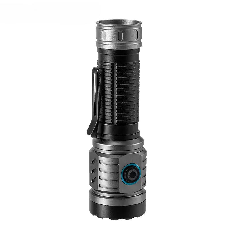 High Bright 3*LED Strong Light Mini Rechargeable Portable Torch Outdoor Aluminum Alloy Tactical Flashlight with Pen Clip