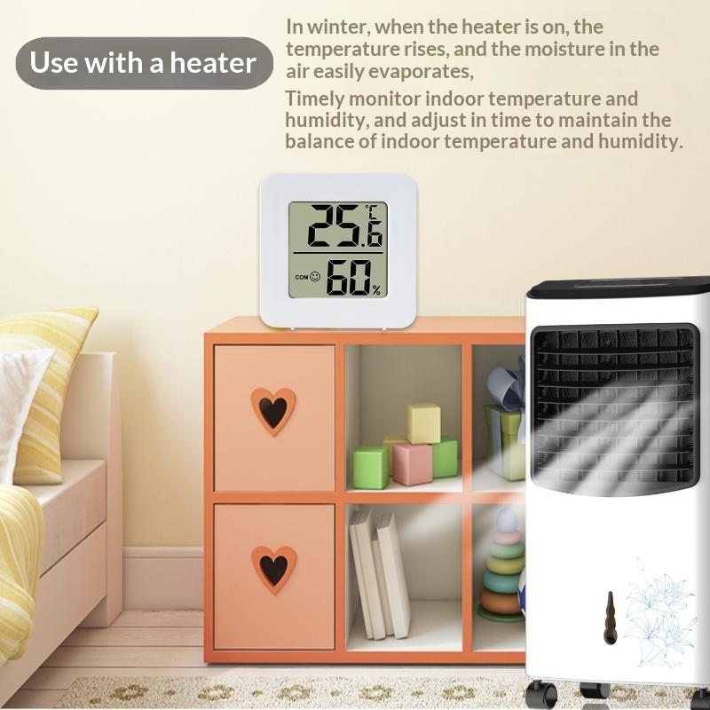 Mini LCD Digital Thermometer Hygrometer Easy Read LCD Display Indoor Humidity Temperature Monitor for Study Room Dorm