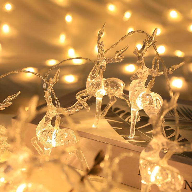 10LED 2M Deer LED String Light Battery Operated Reindeer Indoor Decoration For Home Christmas String Lights Outdoor Xmas Party