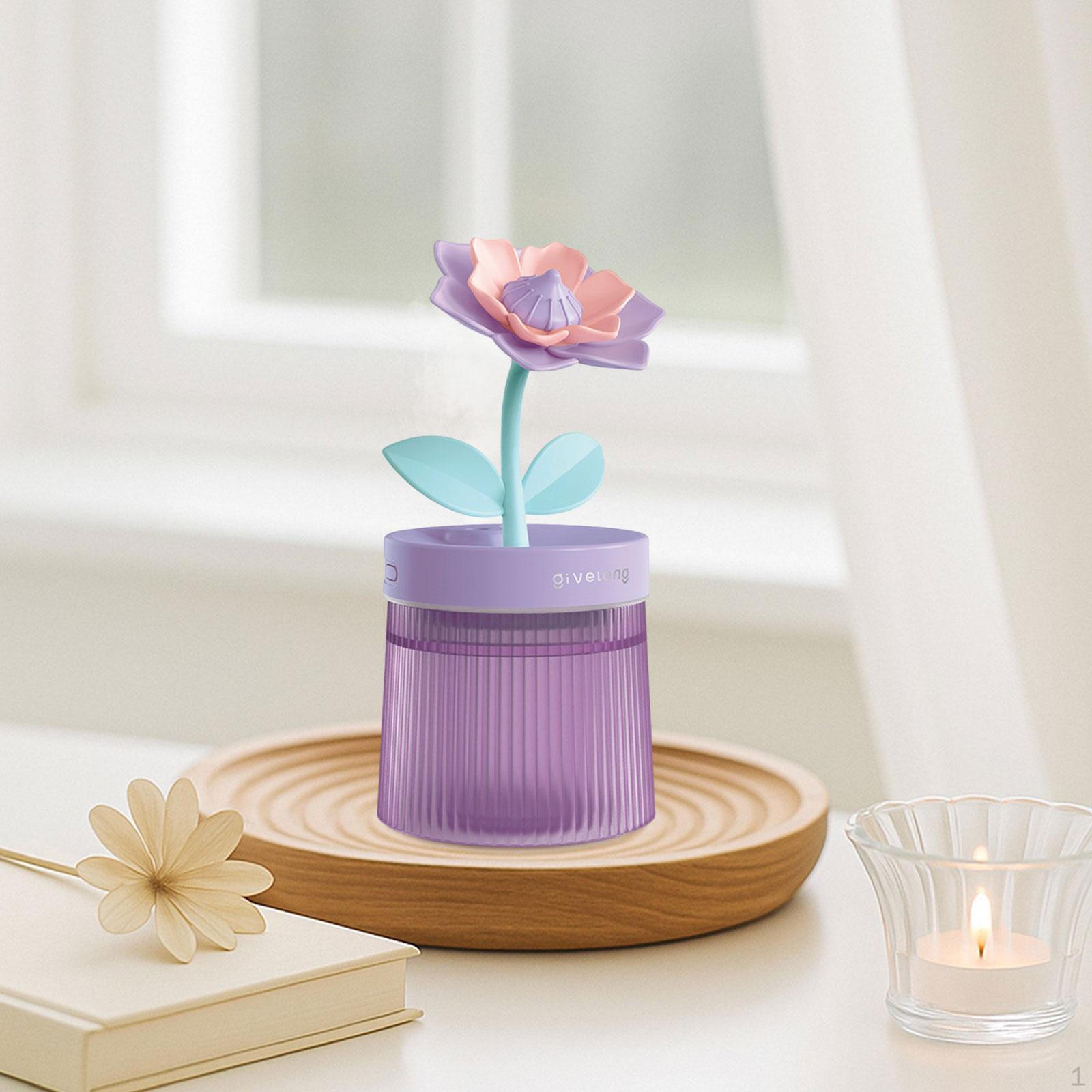 

Мини-увлажнитель воздуха Cute Flower с функцией подзарядки, автоматическое выключение, низкий уровень шума, два режима распыления фиолетовый