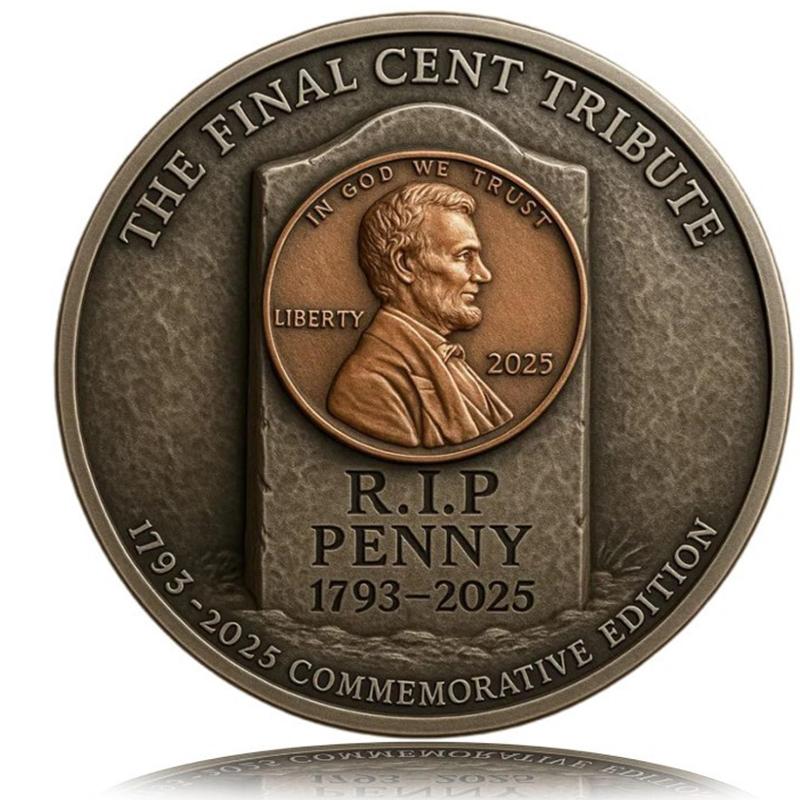 

Last Lincoln Penny Tribute Token Final Cent Memorial Coin Historical Commemorative Coin For Us Penny Era Nostalgic Collector A2