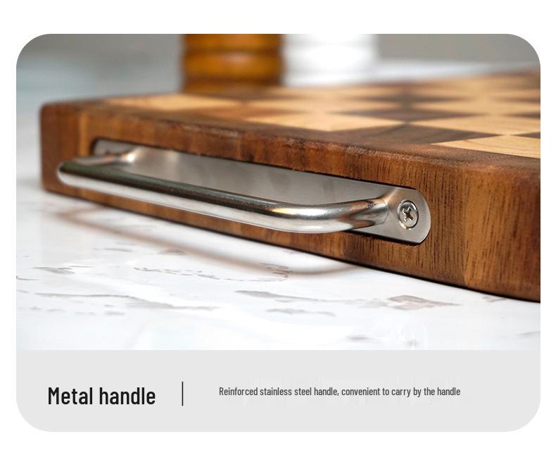 Double-Sided Solid Wood Cutting Board with Tenon and Mortise Design, Perfect for Kitchen Use on Fruits, Vegetables, and Everyday Chopping.