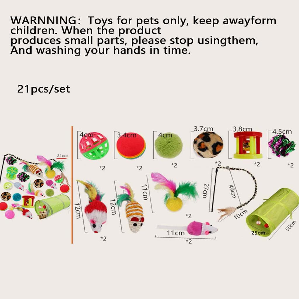 Kitten Toys Variety Pack-Pet Cat Toys Combination Set Cat Toy Funny Cat Stick Sisal Mouse Bell Ball Cat Supplies