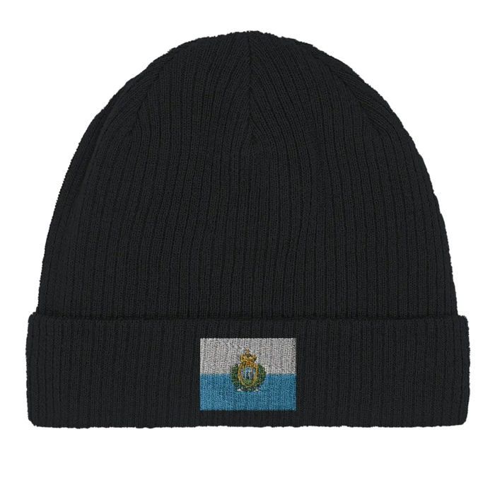 Bonnet Drapeau Saint-Marin en Noir
