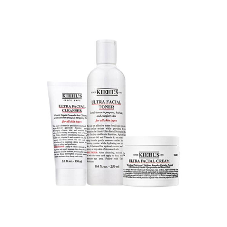

Kiehl s Ultra Facial Barrier-Strengthening 3-Piece Routine Set Cleanser 150ml+Toner 250ml+Cream 125ml